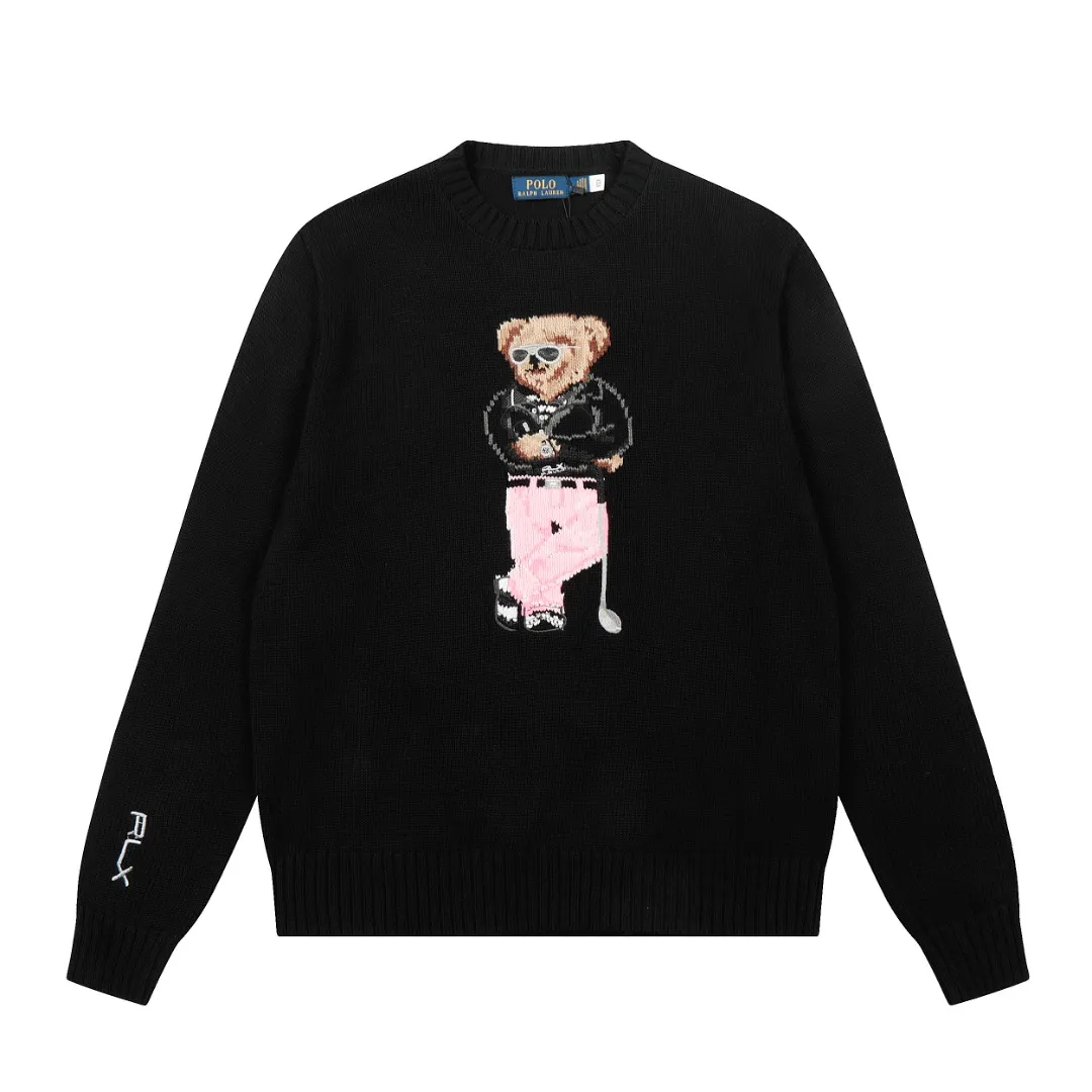 P470 top quality" Style number: DS883# (not off the shelves all year round) [Ralph Lauren Heavy Industry Bear Golf Series Autumn and Winter Couples Knitted Round Neck Sweater] ✅Ralph Lauren Ralph Lauren Classic Basic Bear Heavy Craftsman Knitted Sweater for Men and Women Couples ✅Main Supply Platform Live Broadcast Wholesale Entity Replenishment if out of stock will not be removed from shelves ✅ZP quality 1:1 version Scan the code to enter the GF website Counter quality ✅Detailed quality The only one in Guangzhou Imported quality cotton yarn Focus on high-end, cost-effective, and good quality. Needless to say, the version is restored to the original version. The maximum size can be worn up to 190 pounds. Loose, comfortable and stress-free. ✅The upper body is simple and easy to match. A must-have for men. Good-looking clothes are never picky. A must-have in couples' wardrobes. Size: S-XL. Color: Black.